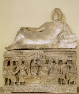 Urna cineraria (alabastro) da Etruscan